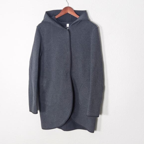 lululemon athletica Jackets & Blazers - Lululemon Women’s City Bound Wrap Cardigan Charcoal Hooded Snap Front Medium